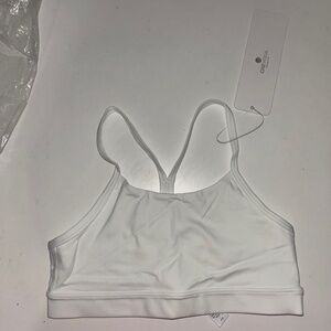 Girls white yoga bra